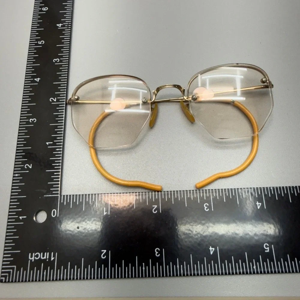 Vintage Gold Filled Wire Frame Bifocal Glasses with‎ Case and Cloth Signed